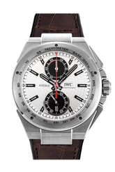 Iwc Ingenieur Silver Dial Chrono Leather Strap Automatic 45Mm Mens Watch Iw378505